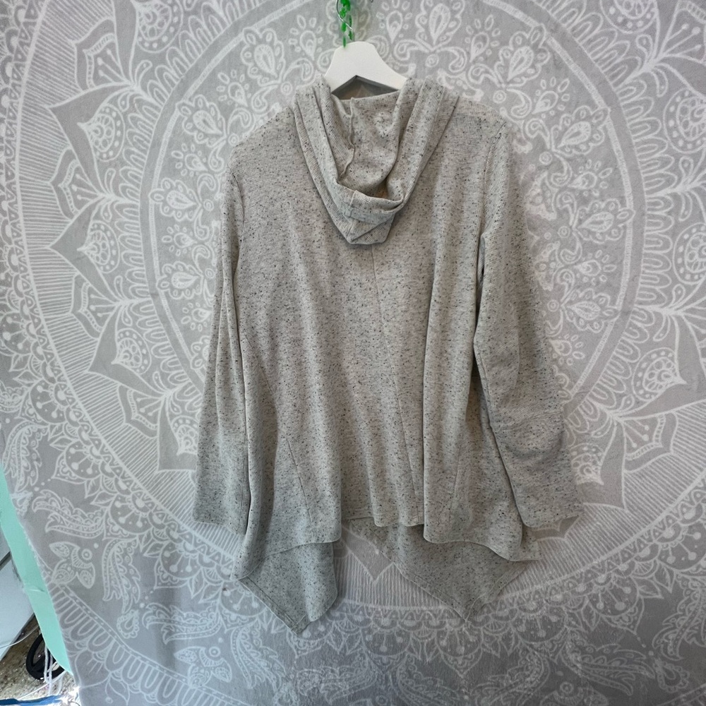GORGEOUS COMFY OPEN FRONT CARDIGAN XL AEROPASTLE CREAM SPECKLE BLACK NATURAL EUC - Picture 5 of 17